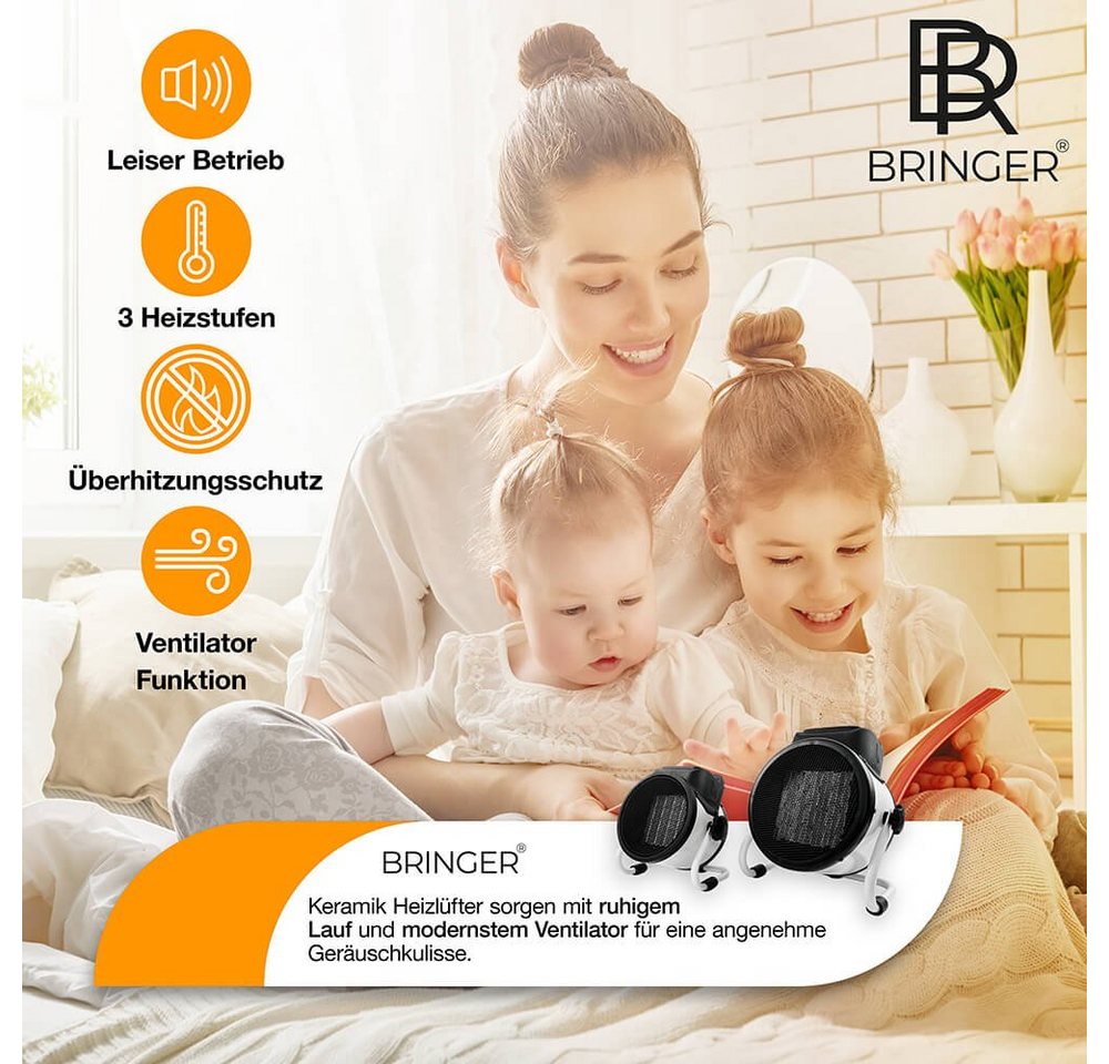 Bringer Keramikheizlüfter BRHL, 2000 W, 3 Stufen, schnelle Wärme, effizient - Elektroheizung Bild 3