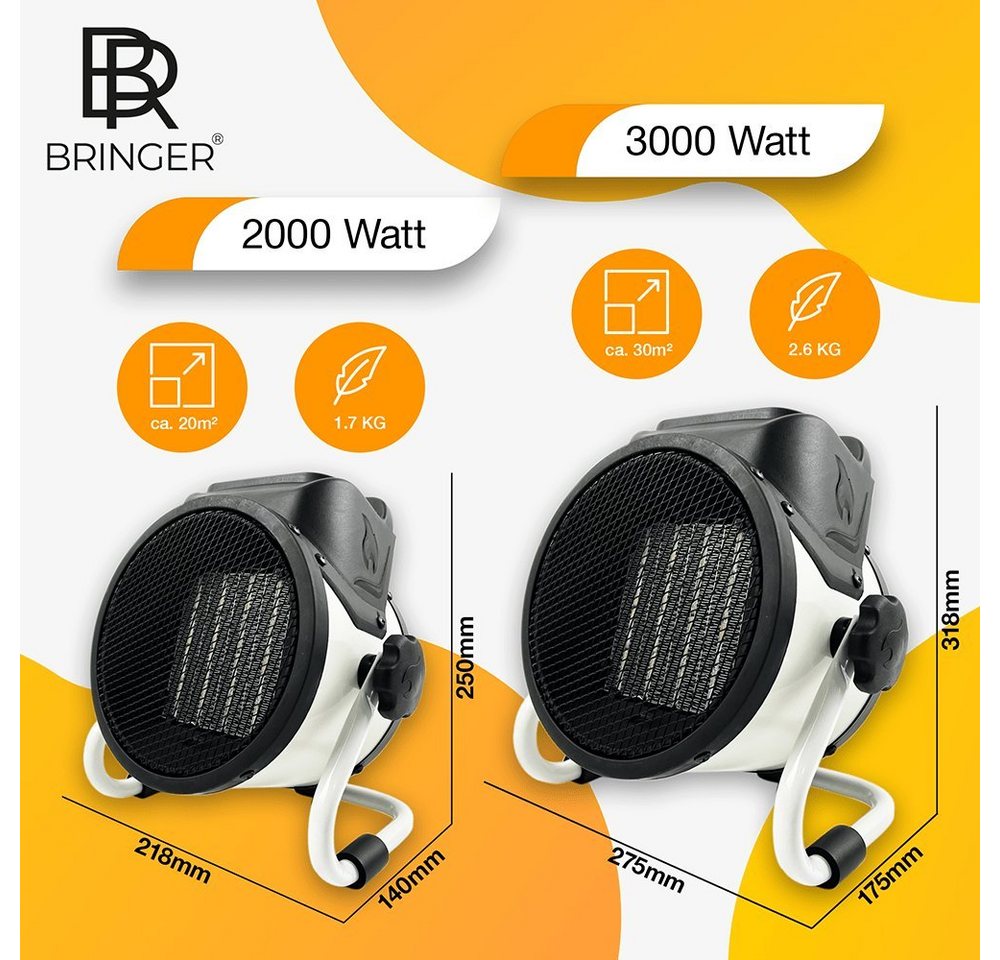 Bringer Keramikheizlüfter BRHL, 2000 W, 3 Stufen, schnelle Wärme, effizient - Elektroheizung Bild 5