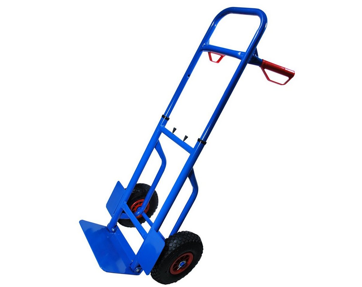 HELO24 Sackkarre Transportkarre höhenverstellbar klappbar Stapelkarre Karre blau 200kg, 200 kg Tragkraft, höhenverstellbar, klappbar, stabile Transportkarre Bild 2