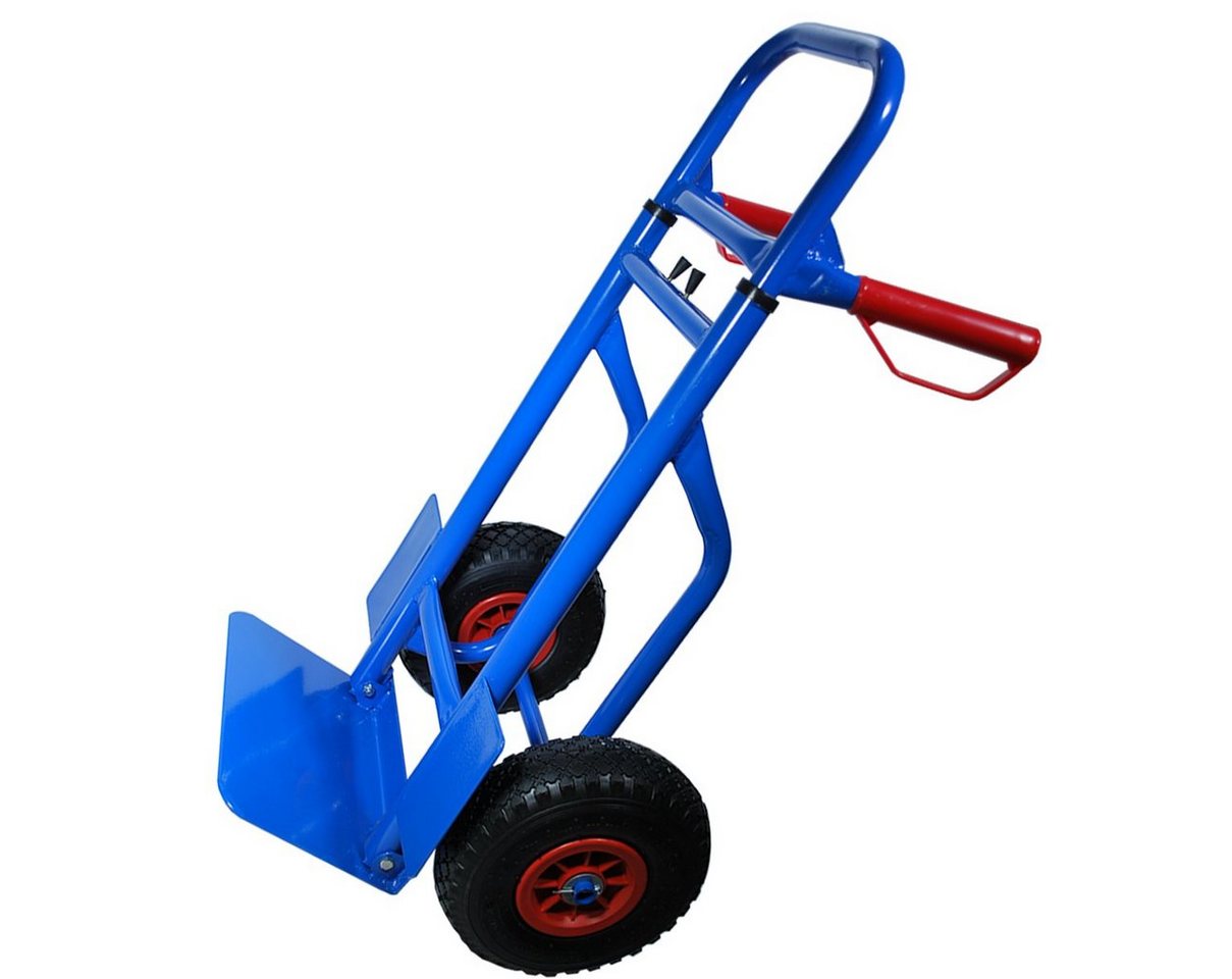 HELO24 Sackkarre Transportkarre höhenverstellbar klappbar Stapelkarre Karre blau 200kg, 200 kg Tragkraft, höhenverstellbar, klappbar, stabile Transportkarre Bild 4