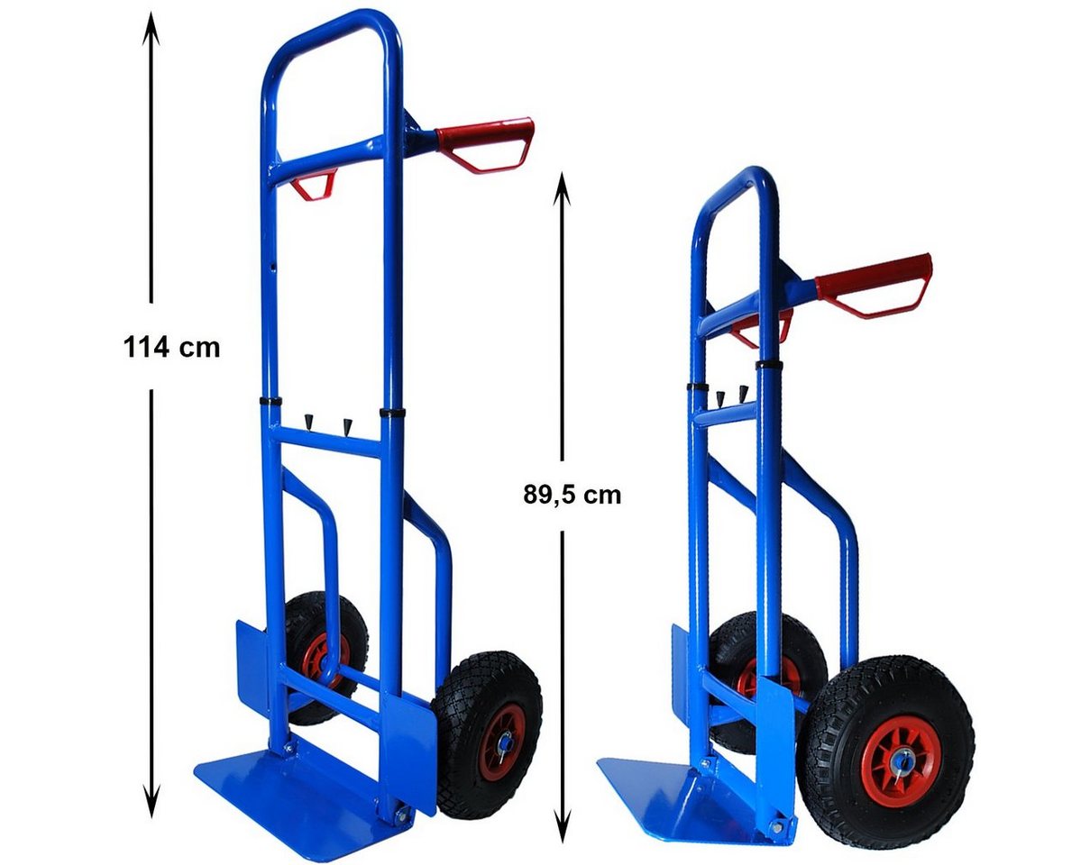 HELO24 Sackkarre Transportkarre höhenverstellbar klappbar Stapelkarre Karre blau 200kg, 200 kg Tragkraft, höhenverstellbar, klappbar, stabile Transportkarre Bild 5