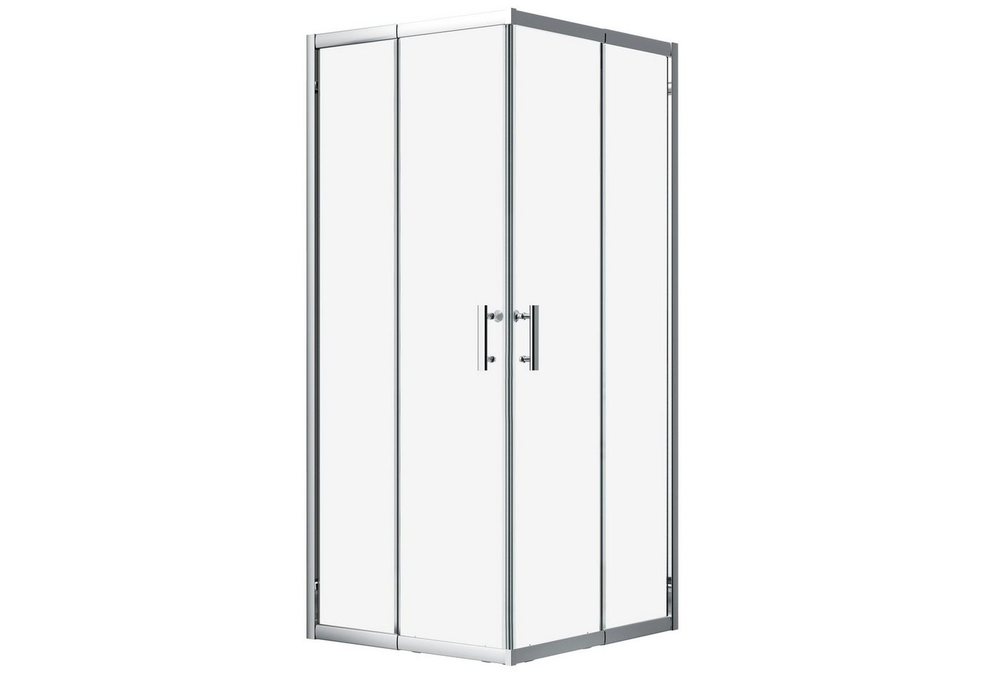KOLMAN Komplettdusche VIDAR Weiß & Duschkabine Quadratisch HELA Chrom 80x80 190 cm, BxT: 80x80 cm, Transparentes Glas Bild 3