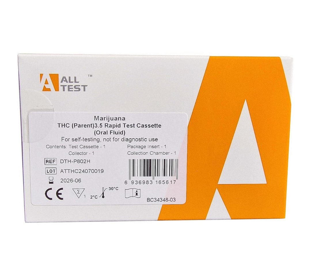 HANGZHOU ALLTEST BIOTECH CO.,LTD Drogen-Schnelltest THC Speichel Schnelltest positiv ab 3,5 ng/ml, 1-tlg., Fahrtauglichkeit testen Bild 3