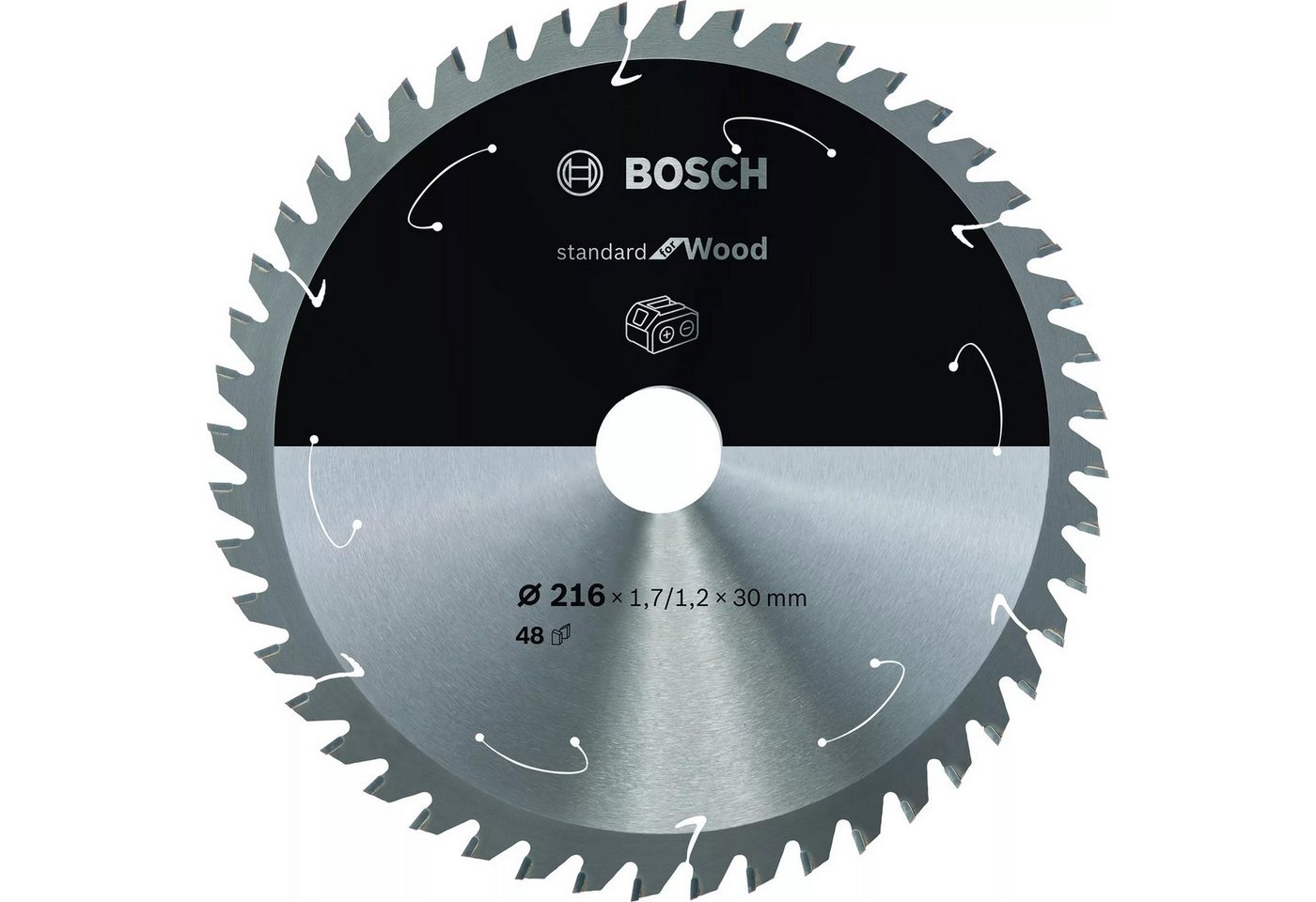 BOSCH Kreissägeblatt Akku-Kreissägeblatt Standard for Wood, 216 x 1,7/1,2 x 30, 48 Zähne Bild 3