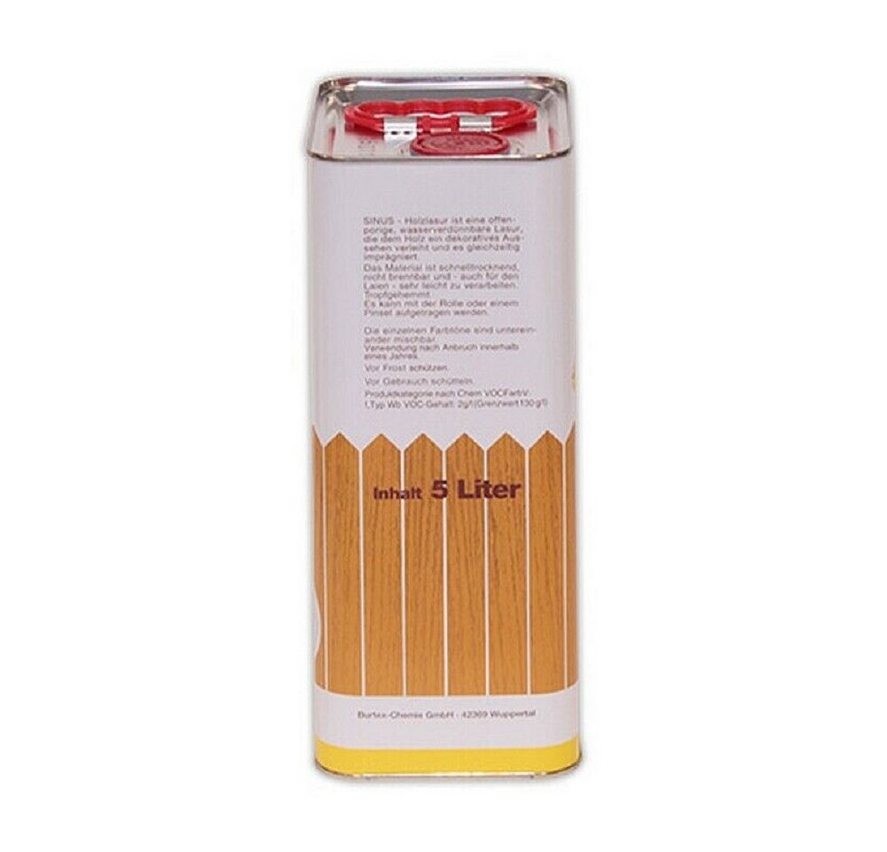 Burtex Holzschutzlasur 2 x SINUS Holzschutzlasur Holzlasur UV-Schutz Innen- & Außen 14 Farben Bild 3