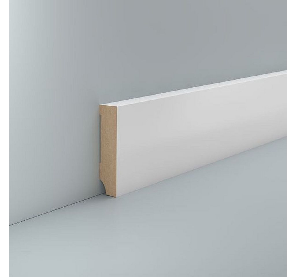 Südbrock Sockelleiste Sockelleiste weiß MDF 16 x 70 mm Foliert RAL 9016 Fußleiste, L: 250 cm, H: 7 cm, 1-St. Bild 3