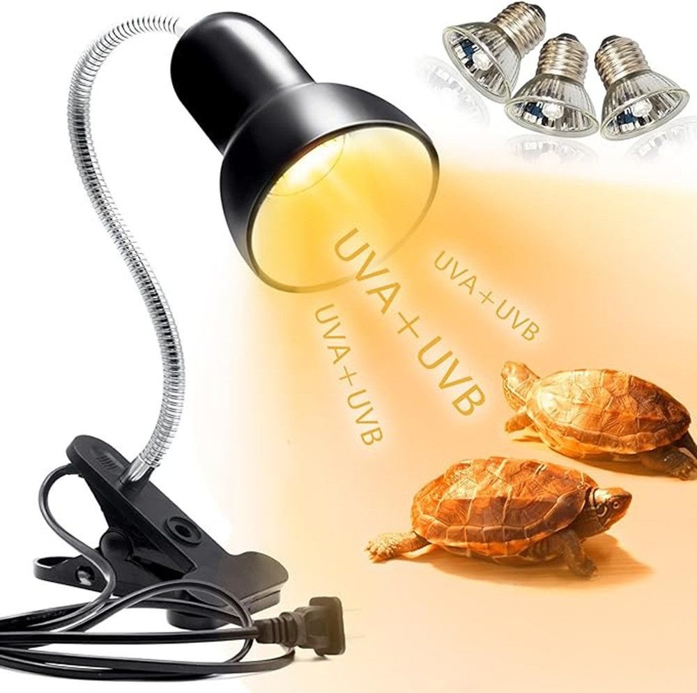 feinlux Infrarotlampe Infrarotlampe Schildkröte Wärmelampe,Wärmelampe Schildkröten, set, Reptilien Terrarium, Lampe,Wärmelampe für Schildkröten Terrarium, Mit drei Lampen unterschiedlicher Leistung ausgestattet Bild 3