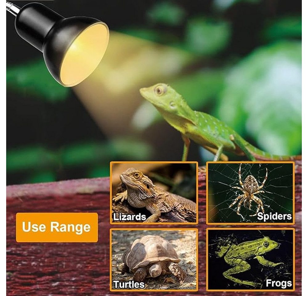 feinlux Infrarotlampe Infrarotlampe Schildkröte Wärmelampe,Wärmelampe Schildkröten, set, Reptilien Terrarium, Lampe,Wärmelampe für Schildkröten Terrarium, Mit drei Lampen unterschiedlicher Leistung ausgestattet Bild 5