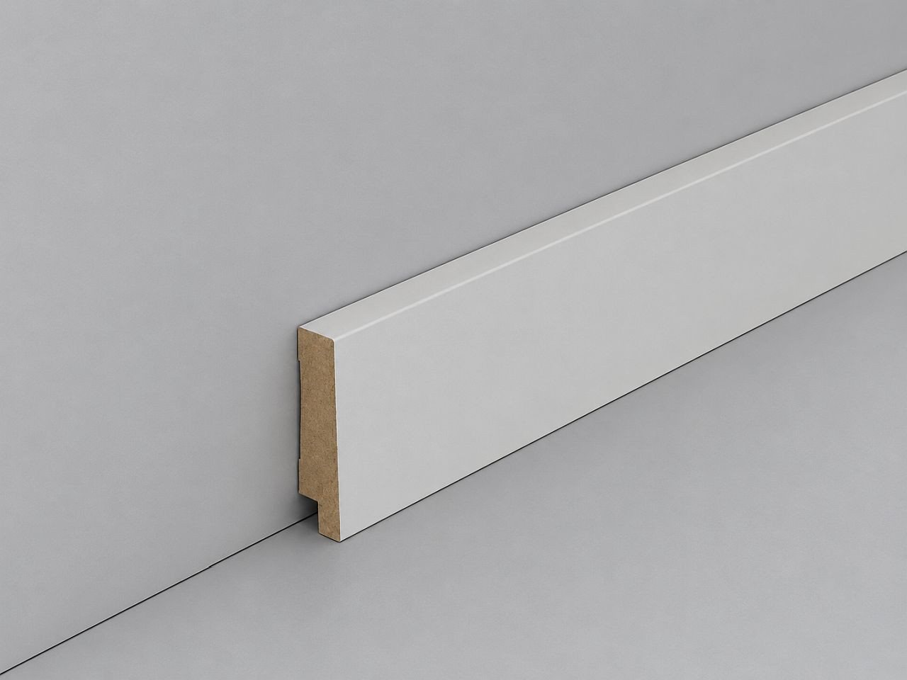 Südbrock Sockelleiste Sockelleiste weiß 12 x 70 MDF foliert RAL 9018 Fussleisten Modern, L: 250 cm, H: 7 cm, 1-St.