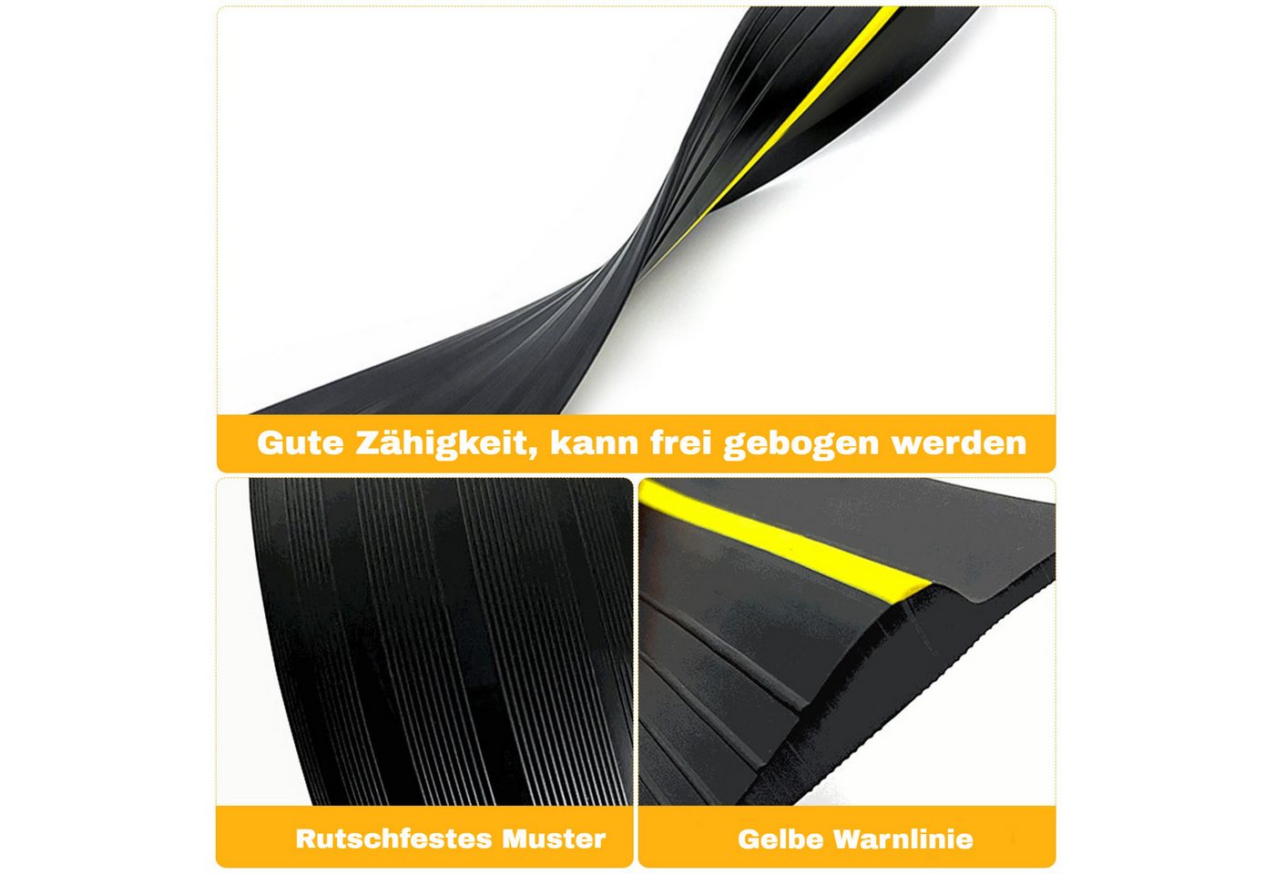 BlingBin Türdichtband Wetterfeste Garagentor-Schwellendichtung aus Gummi, (1er Set, 1-St., 80 mm × 18 mm × 9FT), DIY Bodenabdichtung gegen Wasser und Staub für trockene Garagen