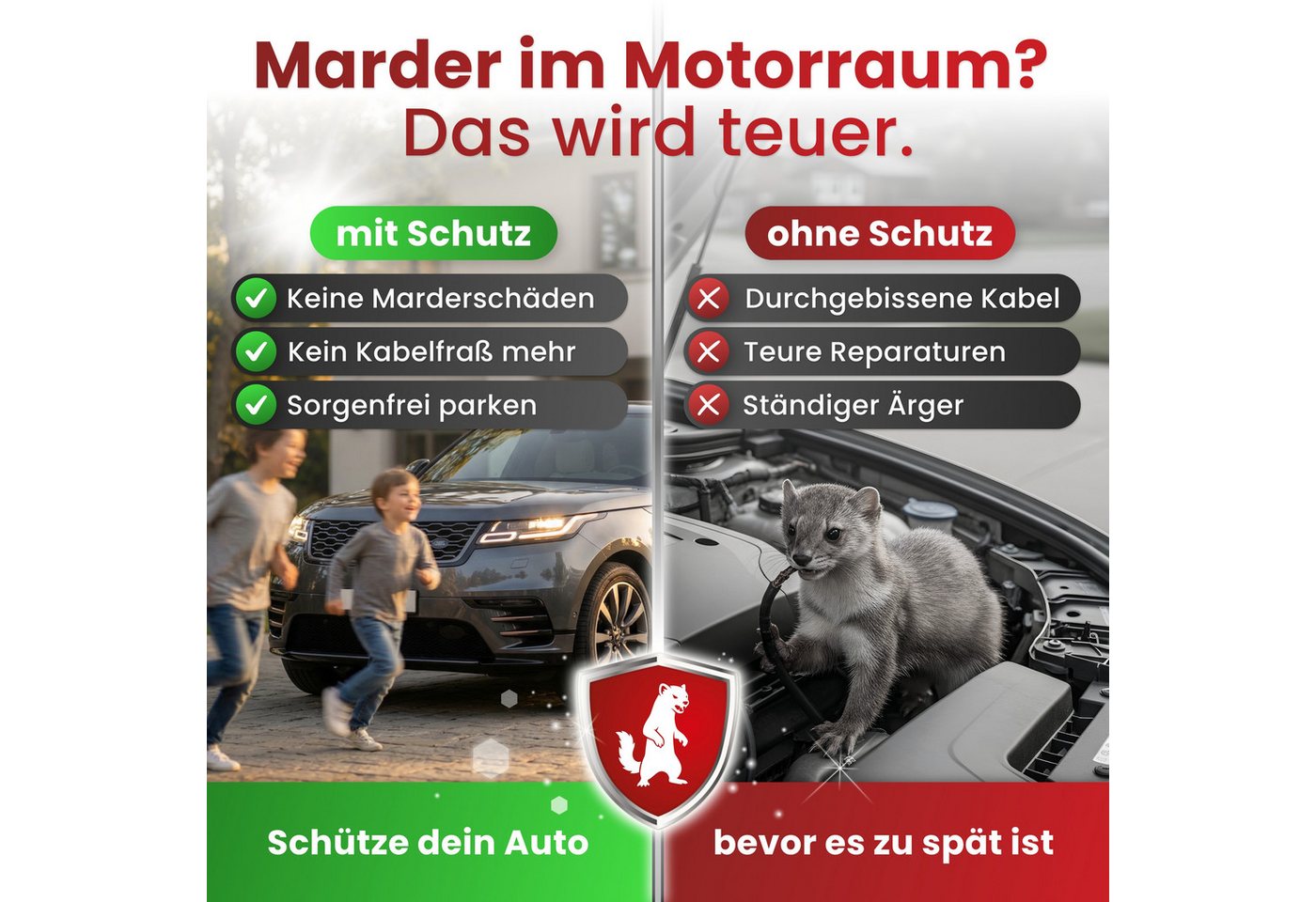 Repellion Marderabwehr-Stäbchen Anti Marder Kugeln fürs Auto – Bequeme Marderabwehr, 4-St., ohne Montage – Effektiver Marderschreck
