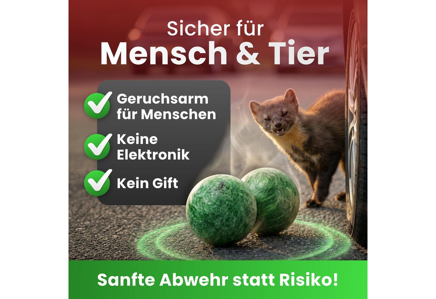 Repellion Marderabwehr-Stäbchen Anti Marder Kugeln fürs Auto – Bequeme Marderabwehr, 4-St., ohne Montage – Effektiver Marderschreck Bild 5