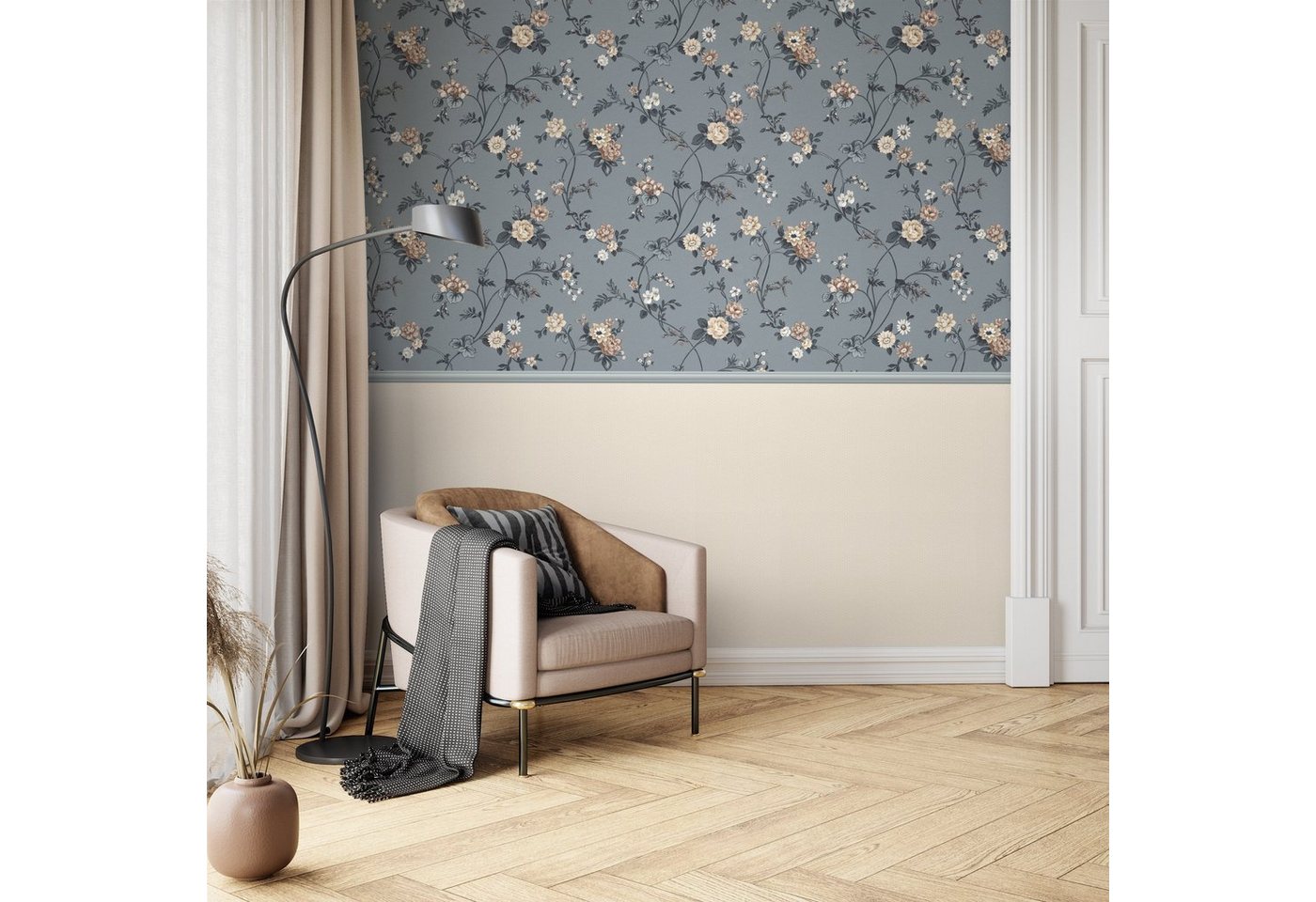 Newroom Vliestapete Liana Punkte Beige Tapete Punktetapete Punkte,Pünktchen,Polkadot, Beige Tapete Landhaus Punkte - Punktetapete Weiß Romantisch Modern Pünktchen Polkadot für Wohnzimmer Schlafzimmer Büro, modern Bild 3