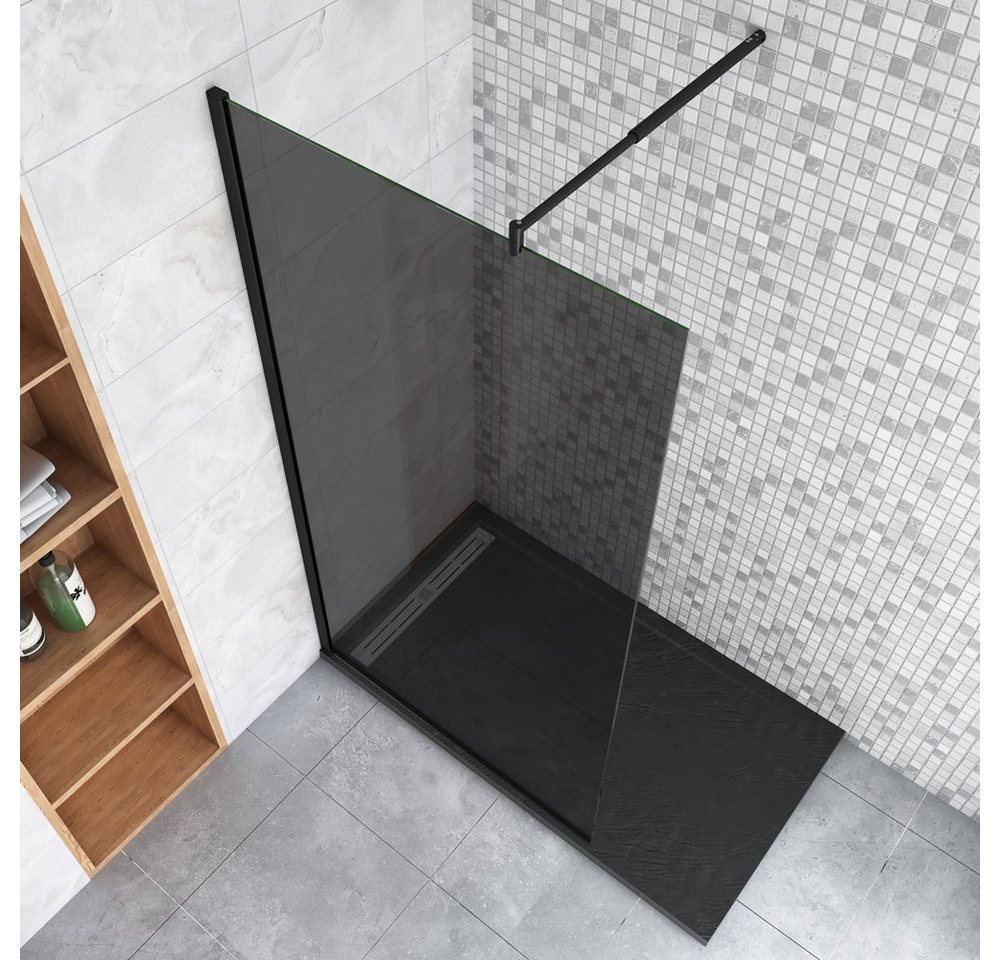 duschspa Duschwand 10mm Schwarze Duschwand Glaswand Duschtrennwand Walk in Dusche Glas, Einscheibensicherheitsglas, Sicherheitsglas, (Set), Glas