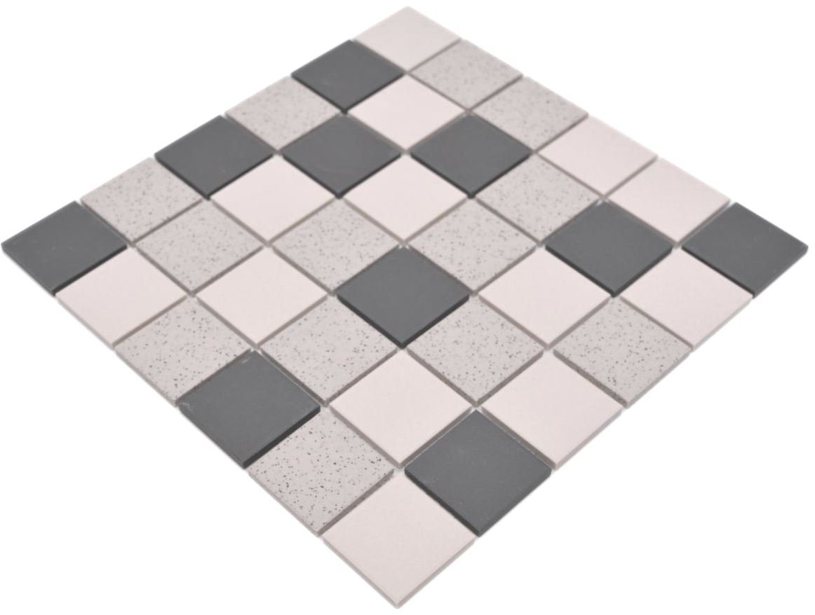 Mosani Mosaikfliesen Mosaik Fliese Keramik hellbeige grau unglasiert Bild 4