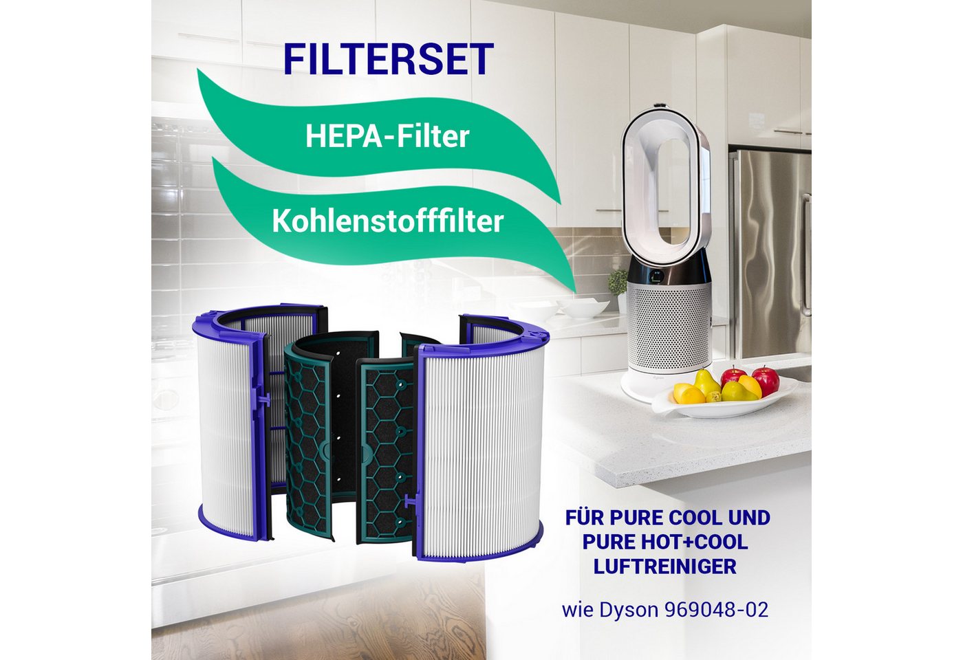 VIOKS Ersatzfilter Luftfilter Filterset Ersatz für Dyson 969048-02, Zubehör für Luftreiniger, Pure Cool DP04 TP04 Pure Hot+Cool HP04 Bild 3