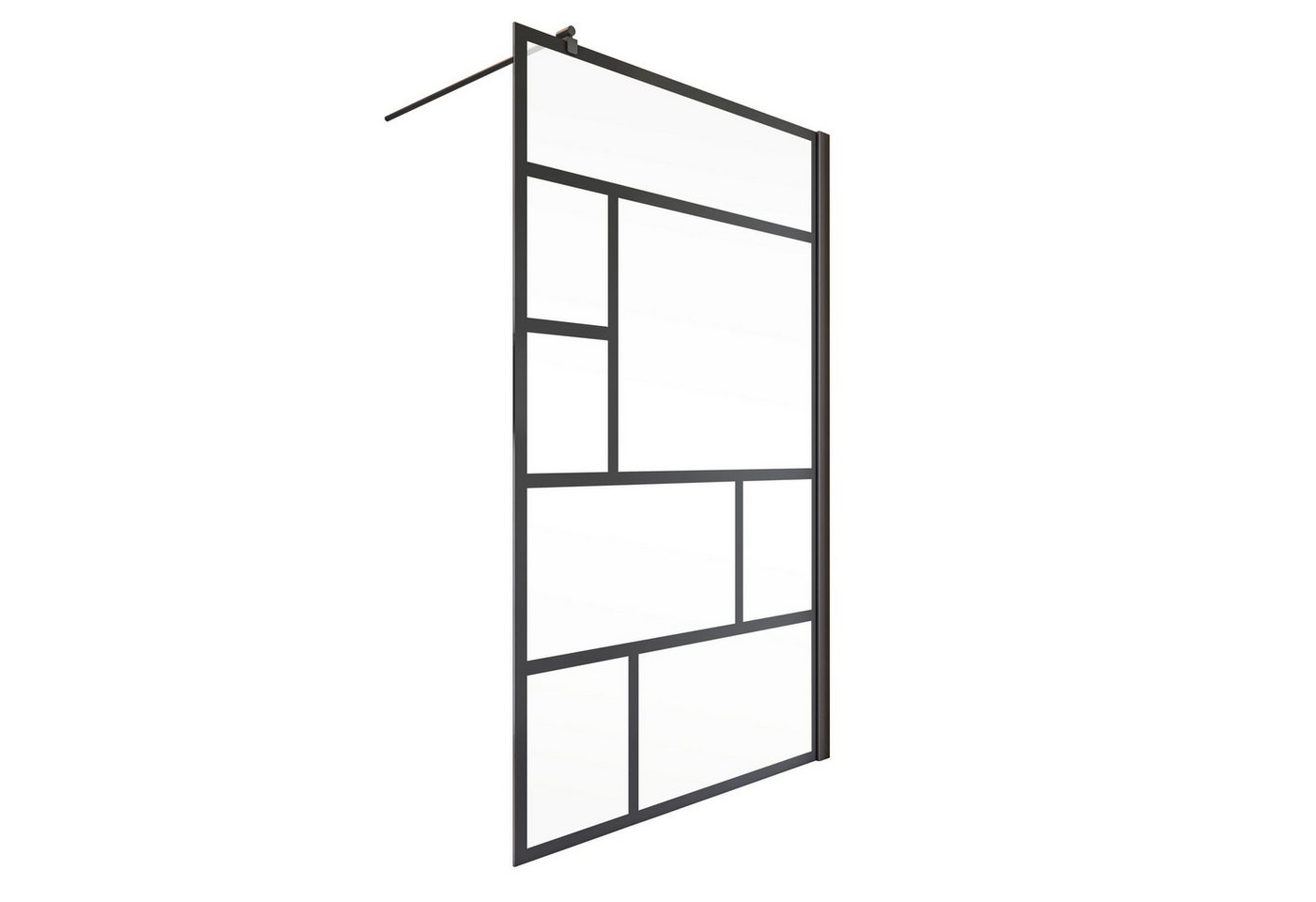Schulte Walk-in-Dusche Alexa Style 2.0 Duschwand 90-140x200 cm, Sicherheitsglas, (1 tlg), Dekor Atelier 1 schwarz Bild 2
