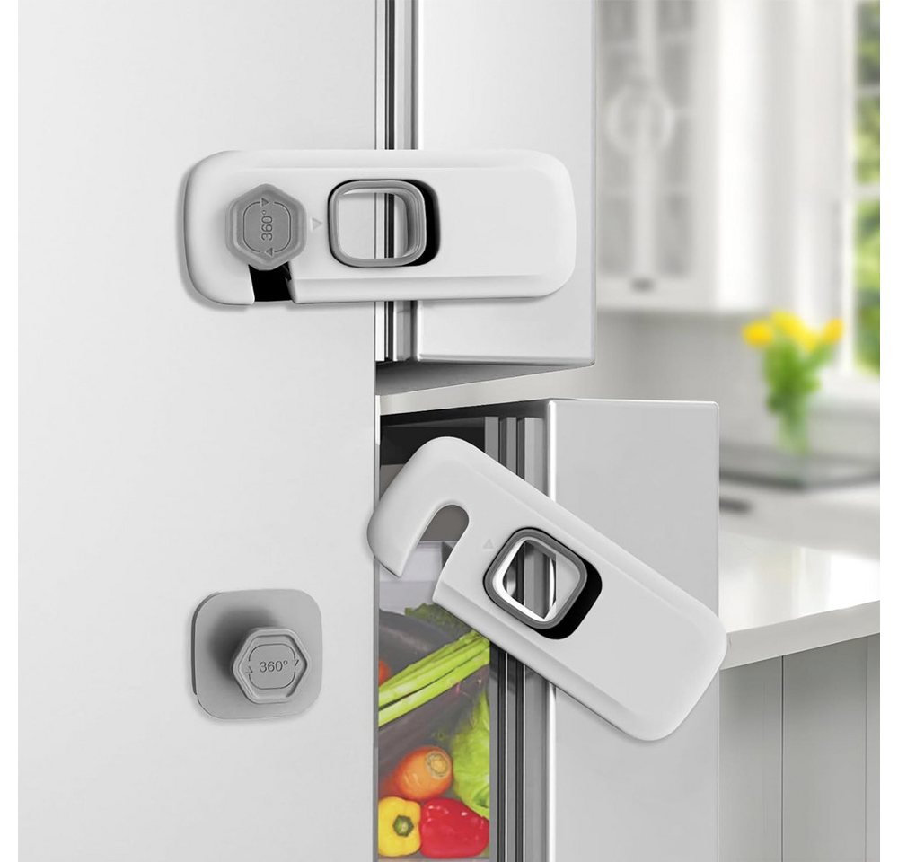 TUWENA Kindersicherung 5 Stück Kindersicherung Schrank Schubladen,Ohne Bohren Schrankschloss, Fenster Sicherungen Kinder für Waschmaschine, Schränke, Möbel, Küche Bild 3