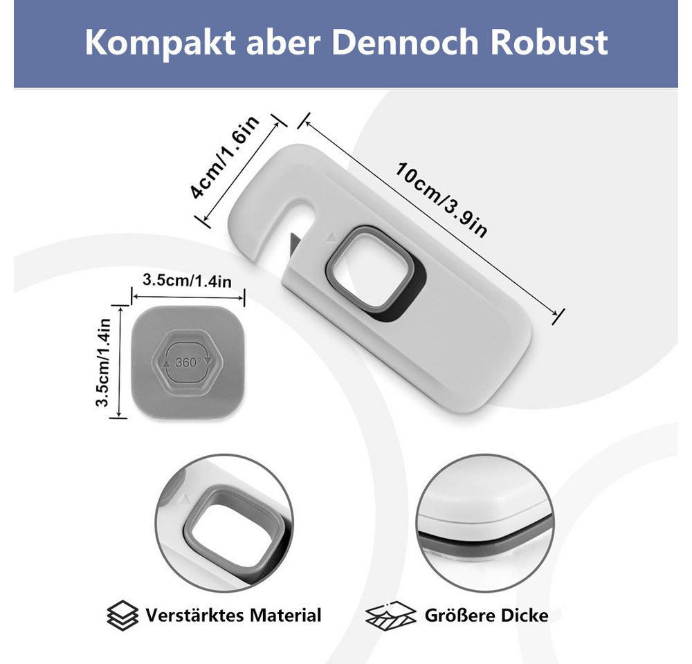 TUWENA Kindersicherung 5 Stück Kindersicherung Schrank Schubladen,Ohne Bohren Schrankschloss, Fenster Sicherungen Kinder für Waschmaschine, Schränke, Möbel, Küche Bild 5