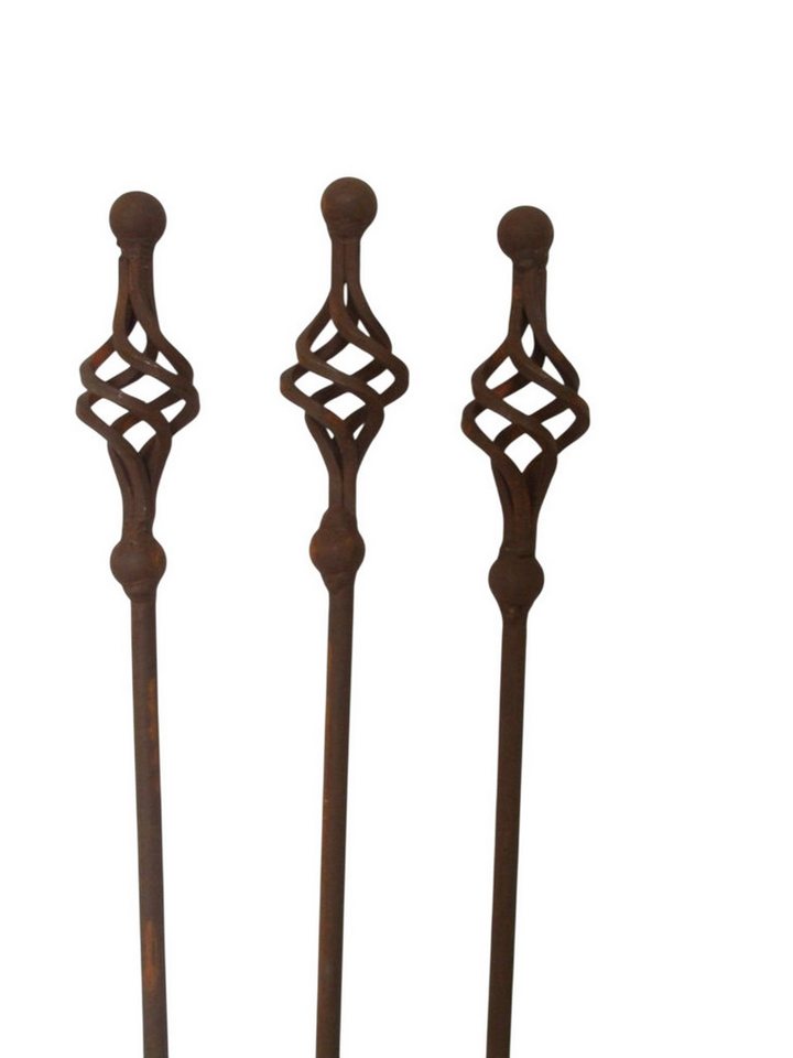 Deko-Impression Gartenstecker Set 3 Gartenstäbe, Rankstab, Rosenstab, gedrehte, Eisen, Rost, 116 cm (3-St) Bild 3