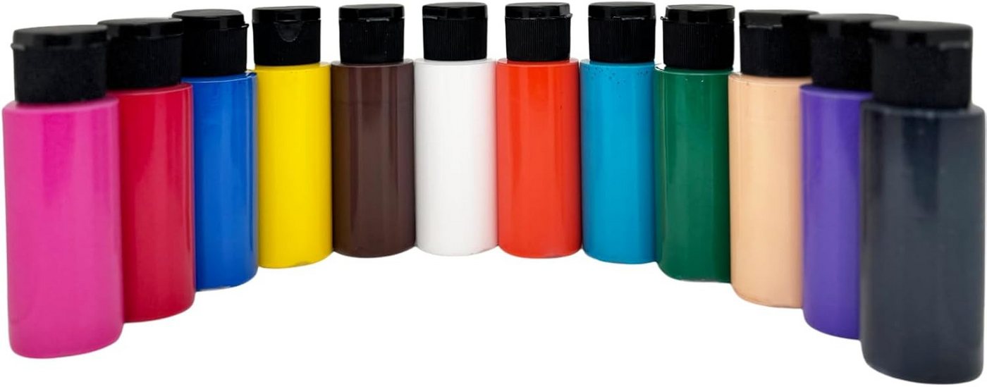 Greenpoint Acrylfarbe Premium Acrylfarben Set 12x60 ml hohe Deckkraft leuchtend, 12 Farben, hochpigmentiert, hohe Deckkraft, leuchtend, wasserbasiert