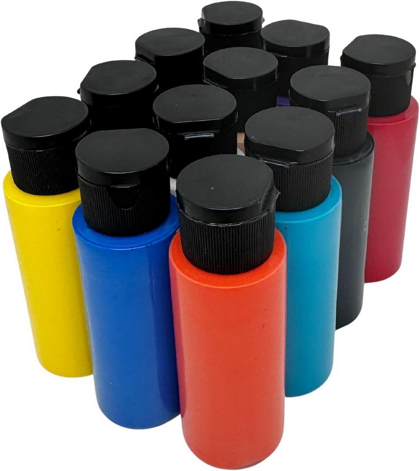 Greenpoint Acrylfarbe Premium Acrylfarben Set 12x60 ml hohe Deckkraft leuchtend, 12 Farben, hochpigmentiert, hohe Deckkraft, leuchtend, wasserbasiert Bild 3