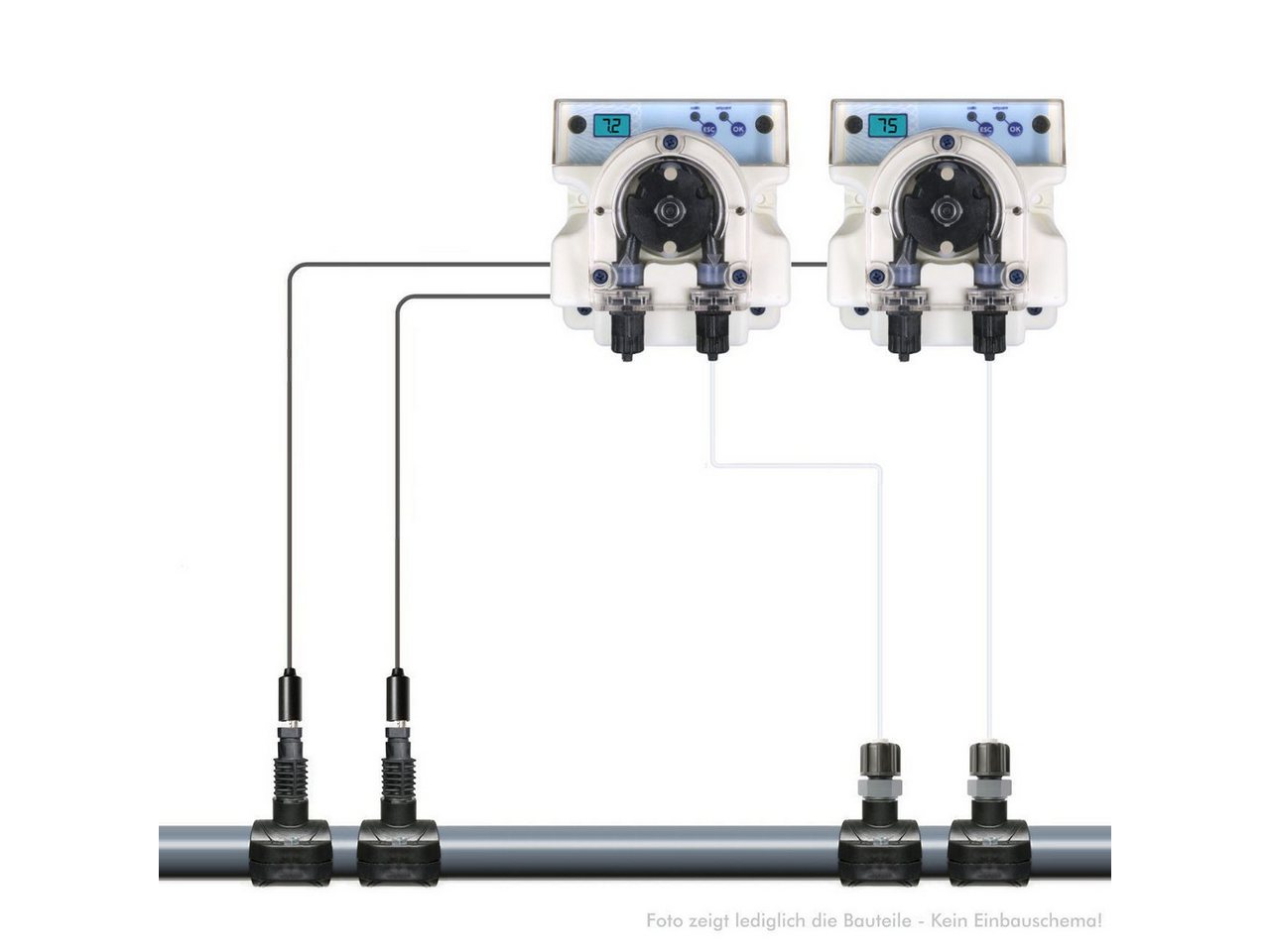 Gemke Technik Chlordosierer GT PoolNova PH + REDOX Dosieranlage mit ABS o. Bypass inkl. Zubehör, (1-tlg) Bild 2