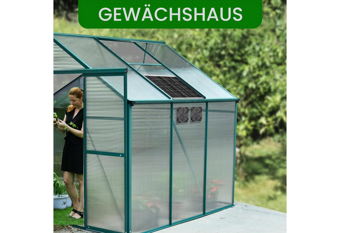 FELIXLEO Solarmodul Solar Ventilator 15W Solarpanel IPX6 für Gewächshaus Hühnerstall, (1-St) Bild 4