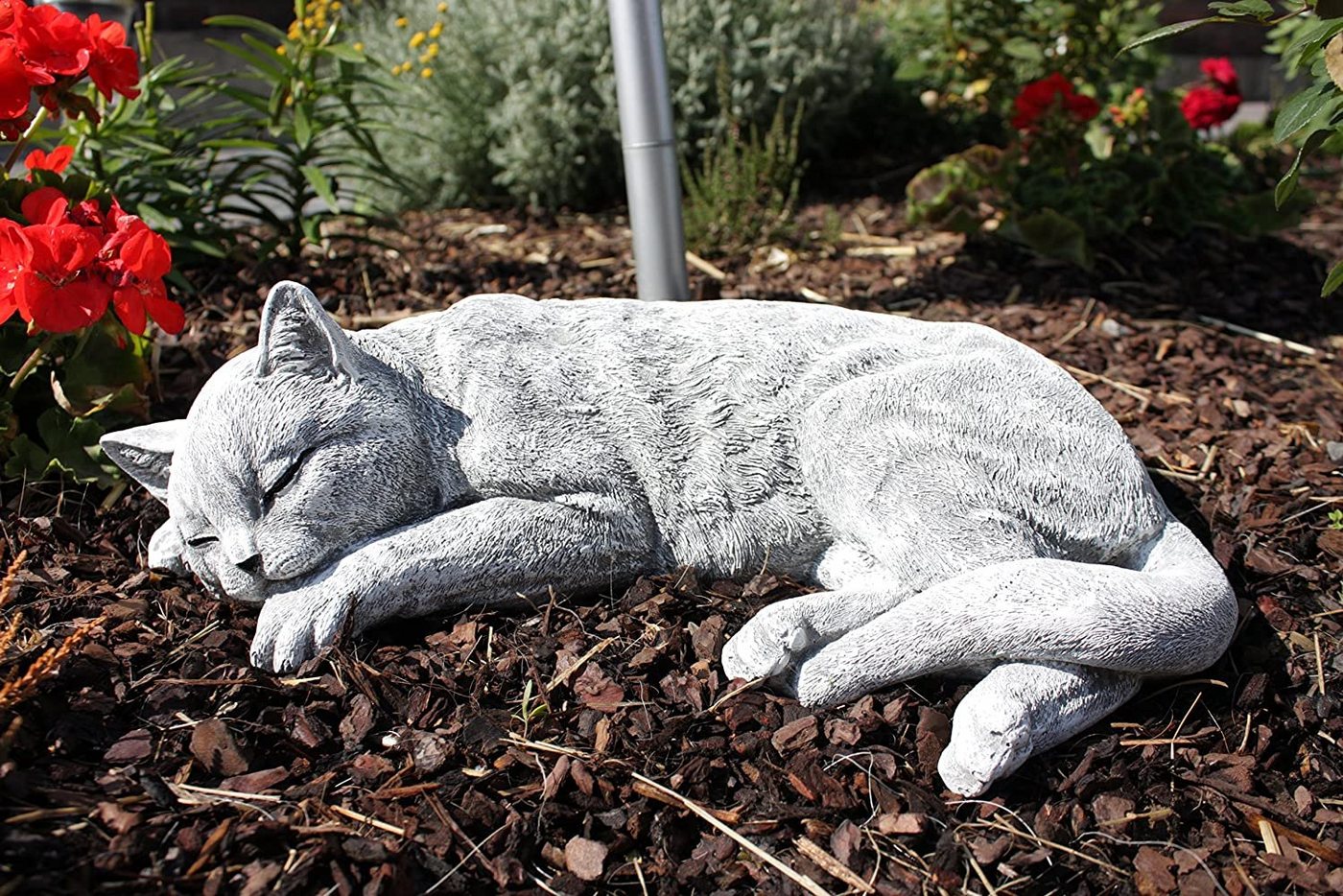Stone and Style Gartenfigur Frostfeste Steinfigur große Katze schlafend Bild 4