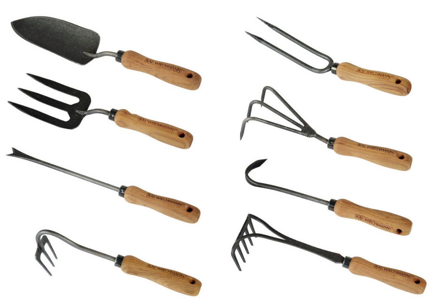 Kai Wiechmann Gartenpflege-Set Premium Teak Gartenwerkzeug Set 8-teilig als robustes Gartenzubehör, exklusive Gartengeräte mit Teakholz Griff Bild 5