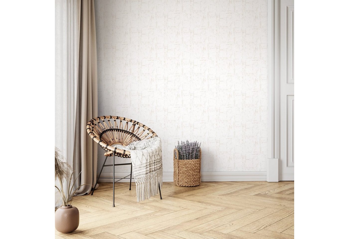Newroom Vliestapete Barnett Wall Beige Tapete Betonoptik Beton,Zement, Creme Tapete Modern Beton - Betonoptik Betonwand Gold Gold Industrial Bauhaus Zement für Schlafzimmer Wohnzimmer Küche, Betonwand Bild 2