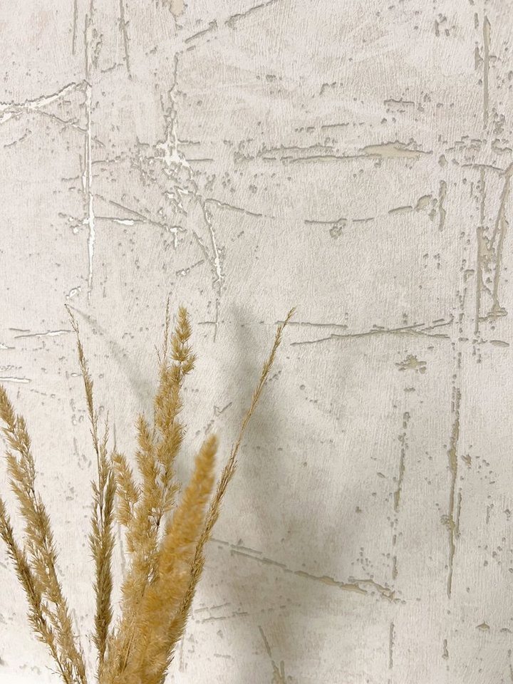 Newroom Vliestapete Barnett Wall Beige Tapete Betonoptik Beton,Zement, Creme Tapete Modern Beton - Betonoptik Betonwand Gold Gold Industrial Bauhaus Zement für Schlafzimmer Wohnzimmer Küche, Betonwand Bild 3