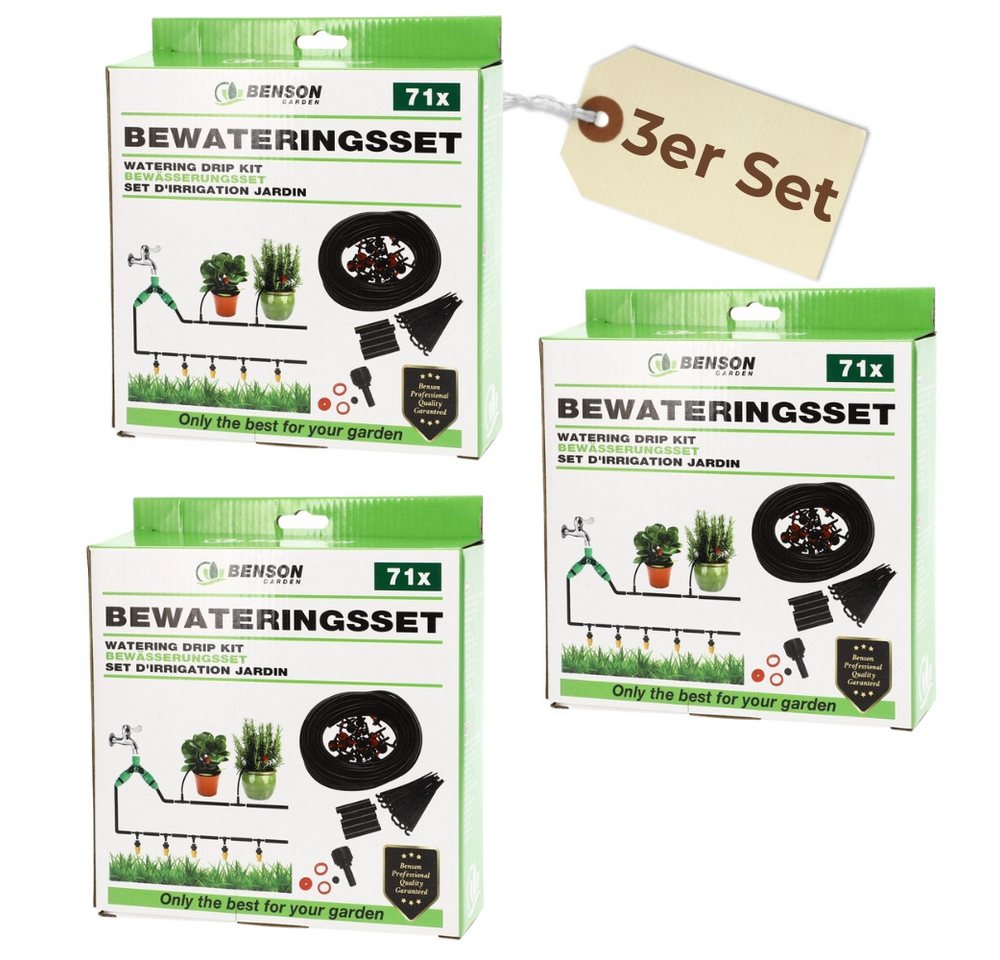 GarPet Bewässerungssystem 3er Set 15 m Bewässerung Garten Tropfbewässerung Tropfschlauch Set Bild 2