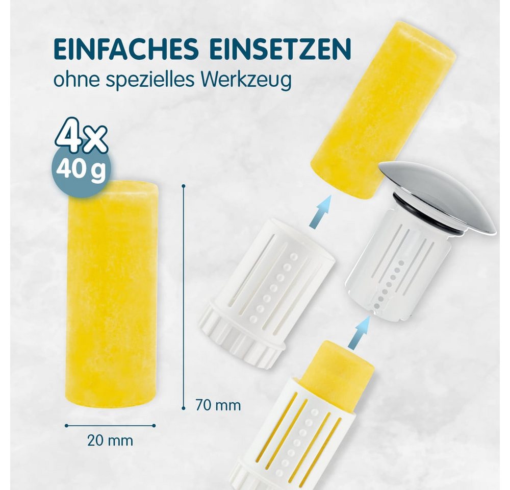 Abfluss-Fee Waschbeckenstöpsel Abfluss-Fee 4er-Set Duftsteine, entfernt besonders penetrante Gerüche im Abfluss Bild 5
