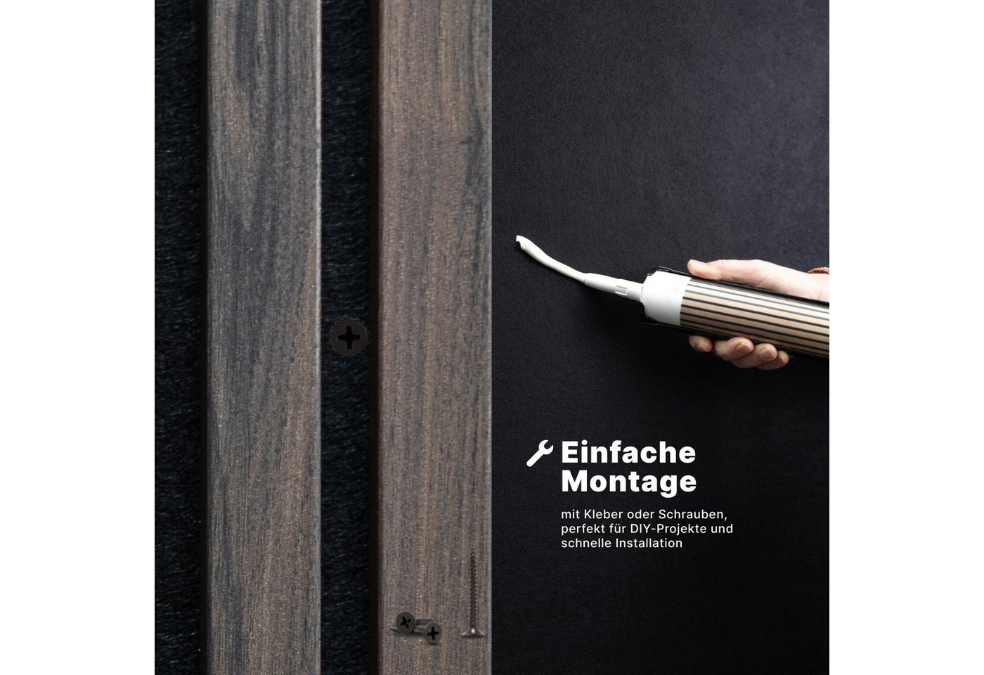 MTP Online-Shop GmbH Wandpaneel, Eiche Schokobraun - 240x60cm, Schallabsorption & modernes Design, BxL: 60x240 cm, 1,44 qm Bild 2