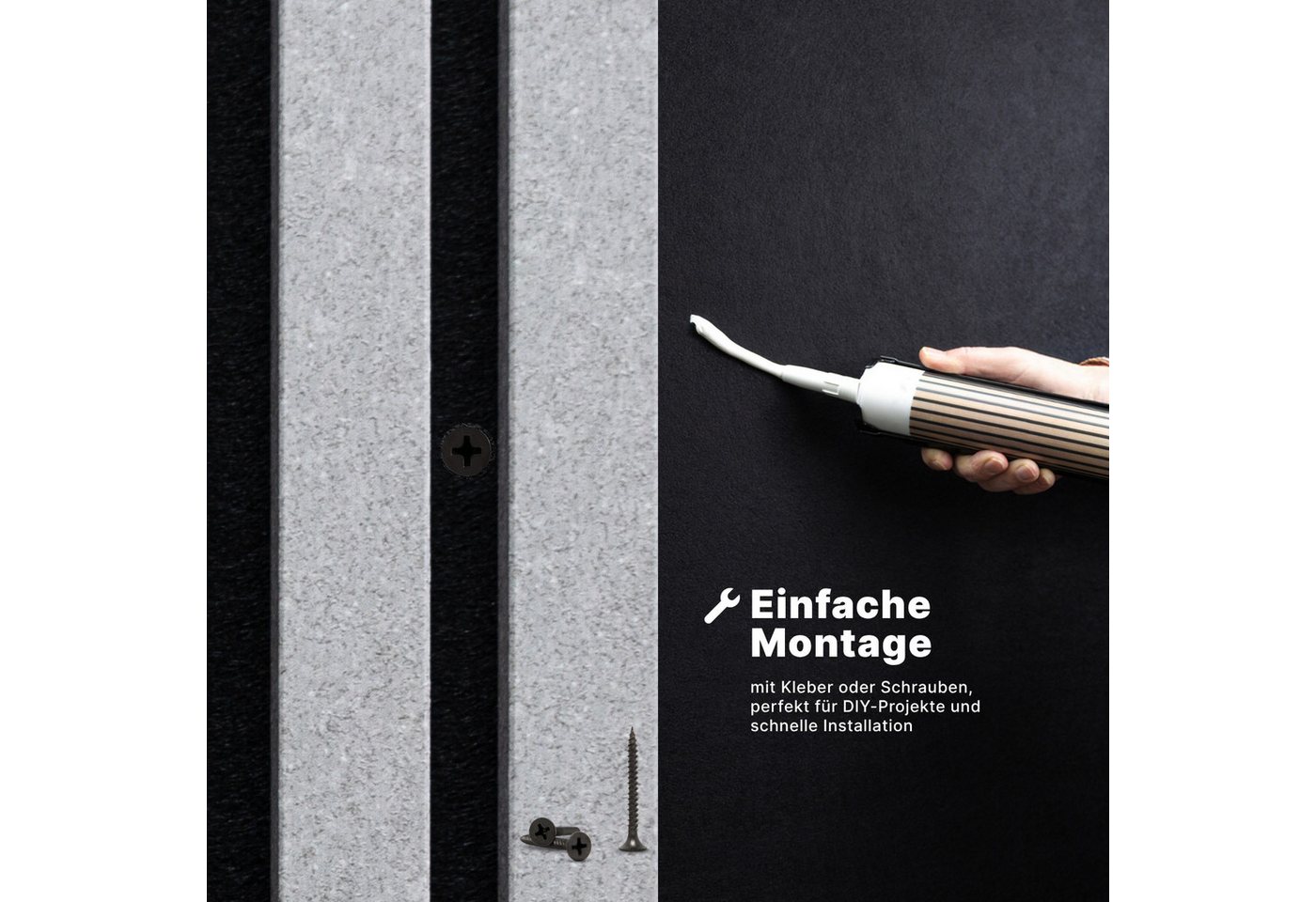 MTP Online-Shop GmbH Wandpaneel, Beton - 240x60cm, Schallabsorption & modernes Design, BxL: 60x240 cm, 1,44 qm Bild 2