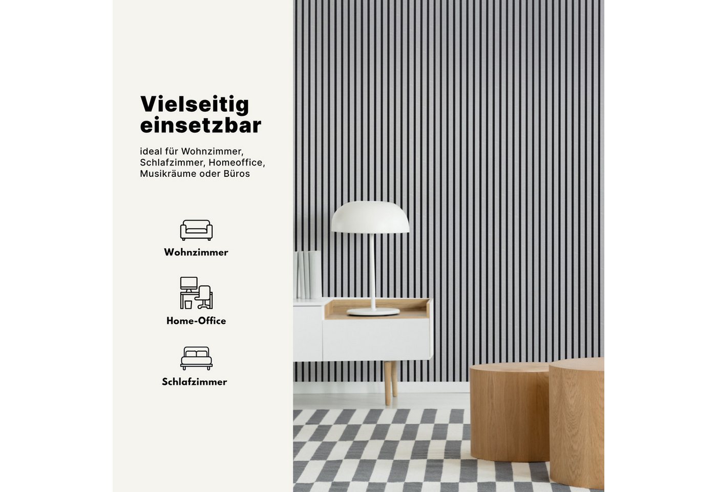 MTP Online-Shop GmbH Wandpaneel, Beton - 240x60cm, Schallabsorption & modernes Design, BxL: 60x240 cm, 1,44 qm Bild 3
