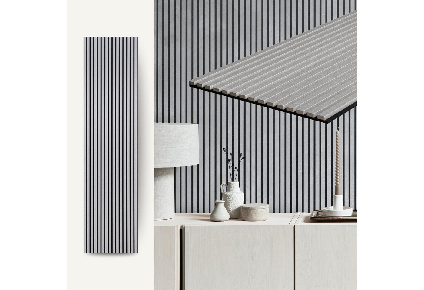 MTP Online-Shop GmbH Wandpaneel, Beton - 240x60cm, Schallabsorption & modernes Design, BxL: 60x240 cm, 1,44 qm Bild 4
