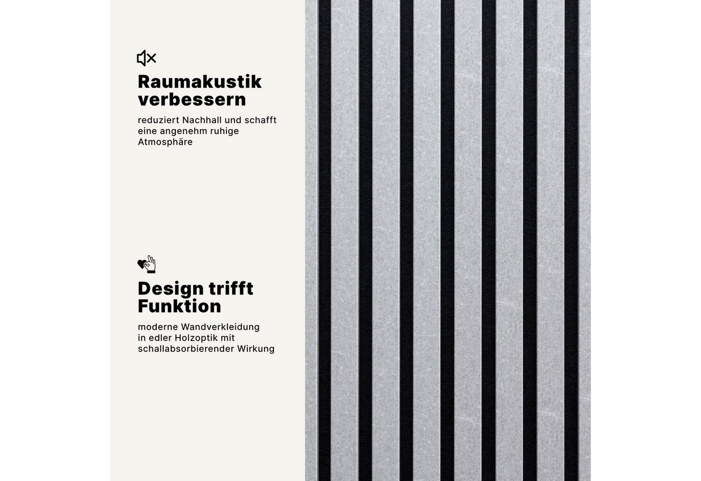 MTP Online-Shop GmbH Wandpaneel, Beton - 240x60cm, Schallabsorption & modernes Design, BxL: 60x240 cm, 1,44 qm Bild 5
