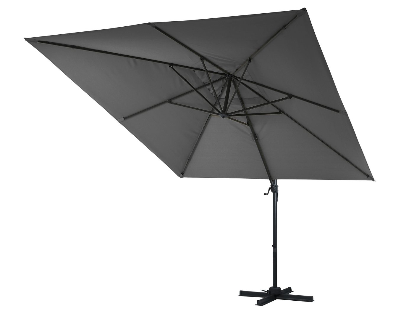 Gardissimo Ampelschirm Pendelschirm Cannes anthrazit 350x270, lange Seite nach vorne, Ständer, LxB: 350x270 cm, Spar-Set, inkl. Plattenständer, UV-Schutz 50+, 360 Grad drehbar, rechteckig
