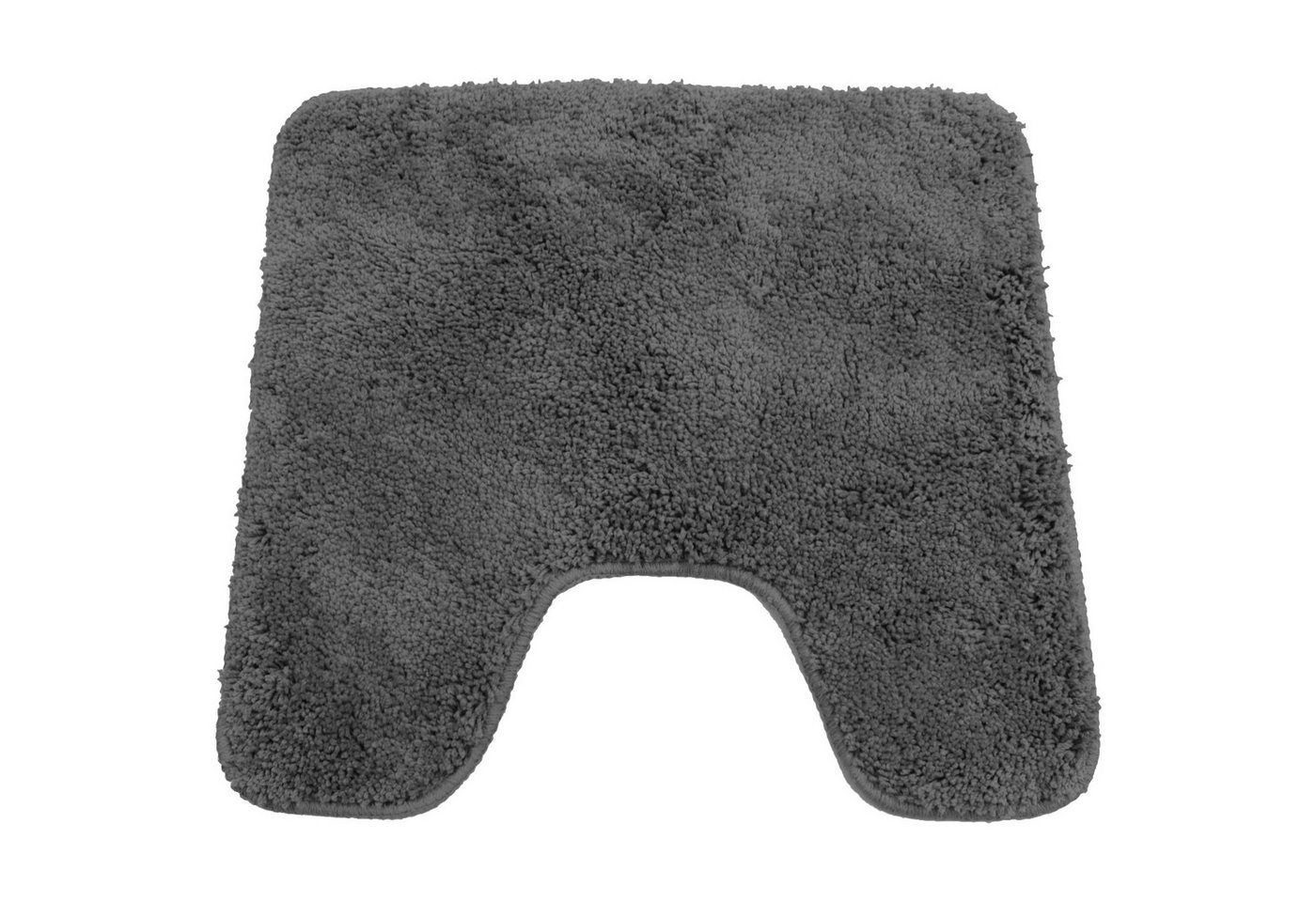 NYVI Badematte WC Vorleger mit Ausschnitt NYVISpa Lasalle Grau Toiletten Teppich, Höhe 20 mm, Polyester, Rutschfest, Saugstark, Schnell Trocknend, Fußbodenheizung geeignet Bild 4