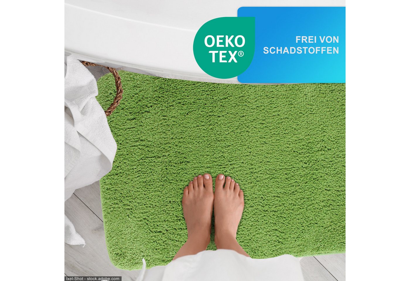 NYVI Badematte WC Vorleger mit Ausschnitt NYVISpa Lasalle Grau Toiletten Teppich, Höhe 20 mm, Polyester, Rutschfest, Saugstark, Schnell Trocknend, Fußbodenheizung geeignet Bild 5