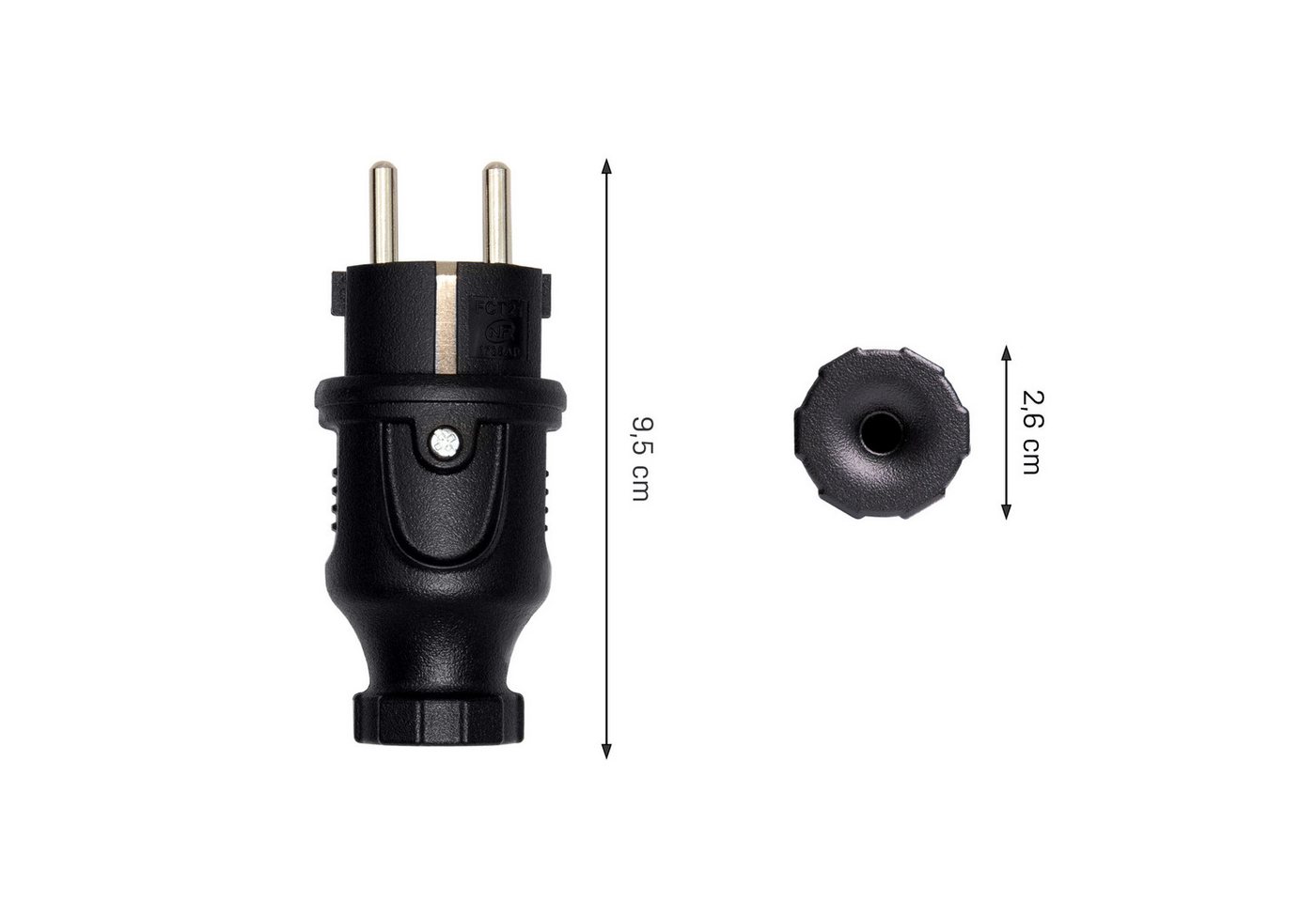 feletec Schuko-Stecker feletec Schuko Stecker und Kupplung 230V IP44 für Außenbereich Bild 5