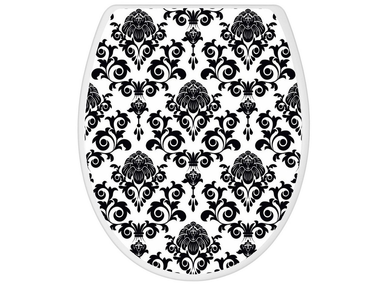 banjado WC-Sitz mit Absenkautomatik Motiv Barock (umweltfreundliches Material, integrierte Scharniere), 44,5 x 37 x 5 cm Bild 2