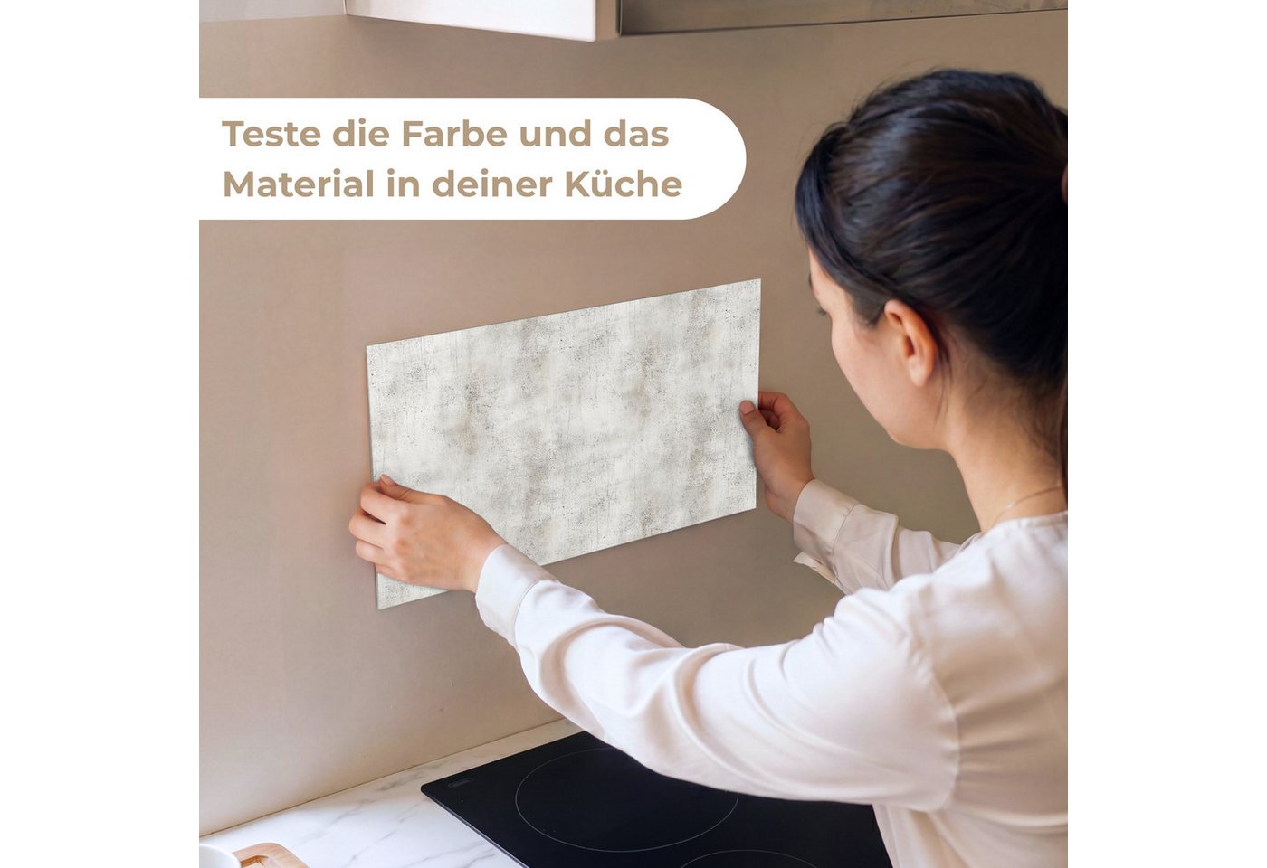 KitchenYeah Küchenrückwand Muster selbstklebend (keine Folie) Grau - Beton - Verwittert, (1-tlg), Spritzschutz, Küche, Rückwand, Küchenwand, Küchenfront, 30x20 cm Bild 2