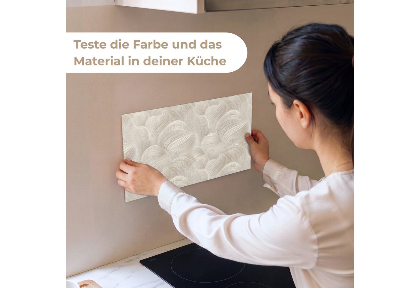 KitchenYeah Küchenrückwand Muster selbstklebend (keine Folie) Lines - Ventilator - Beige, (1-tlg), Spritzschutz, Küche, Rückwand, Küchenwand, Küchenfront, 30x20 cm Bild 4
