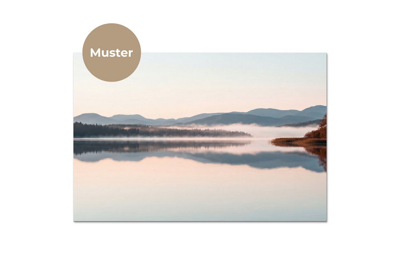 KitchenYeah Küchenrückwand Muster selbstklebend (keine Folie) Wasser - Bäume - Nebelschicht, (1-tlg), Spritzschutz, Küche, Rückwand, Küchenwand, Küchenfront, 30x20 cm