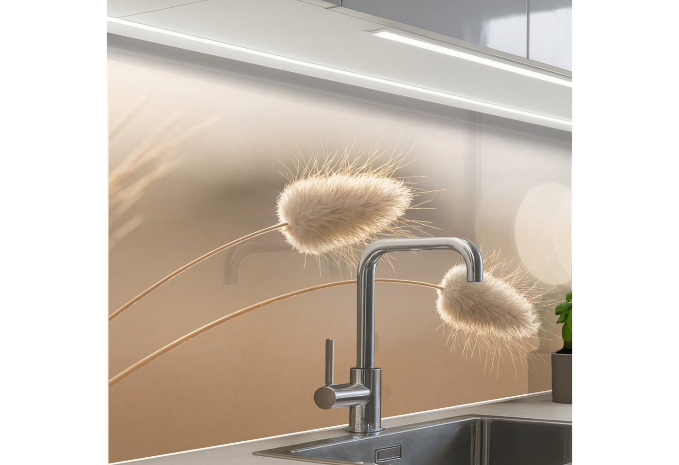 KitchenYeah Küchenrückwand Muster selbstklebend (keine Folie) Dunstschwanzgras - Grannenhaare - S, (1-tlg), Spritzschutz, Küche, Rückwand, Küchenwand, Küchenfront, 30x20 cm Bild 2