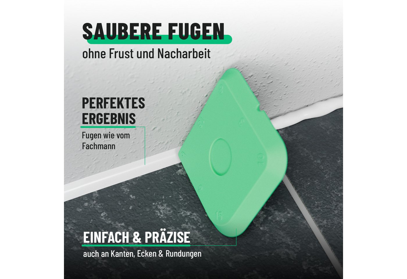 greate. Fugenspachtel Silikon Abzieher Fugen Set 7-teilig - Fugenglätter Silikon (1-St) Macht präzises Glätten auch dort möglich, wo man sonst kaum hinkommt Bild 2