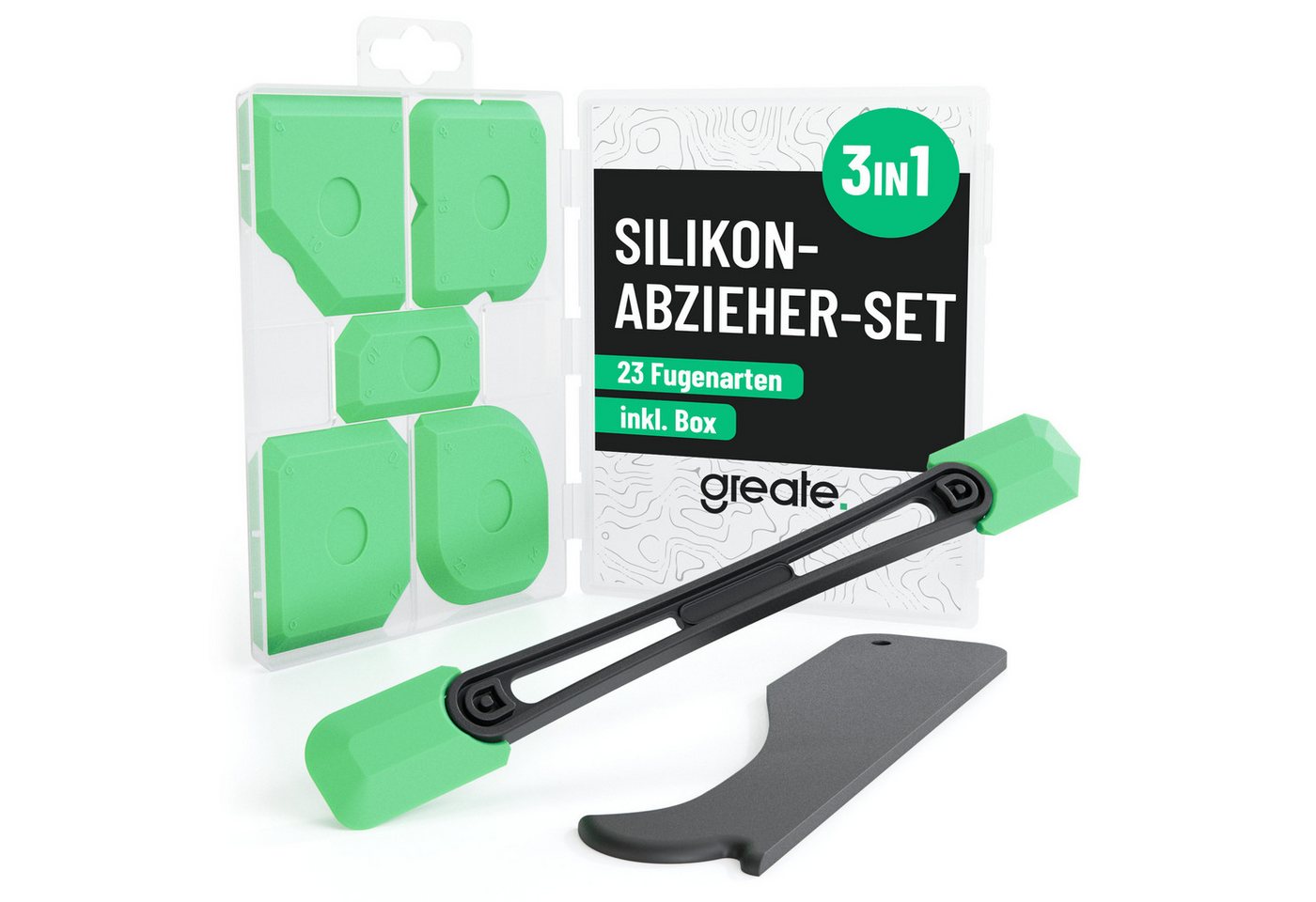 greate. Fugenspachtel Silikon Abzieher Fugen Set 7-teilig - Fugenglätter Silikon (1-St) Macht präzises Glätten auch dort möglich, wo man sonst kaum hinkommt Bild 3